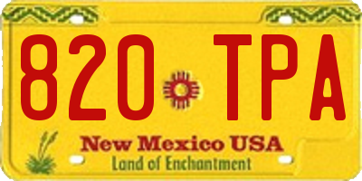 NM license plate 820TPA