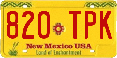NM license plate 820TPK