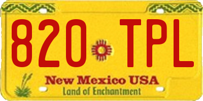 NM license plate 820TPL