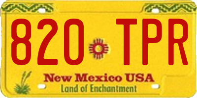 NM license plate 820TPR