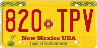 NM license plate 820TPV