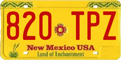 NM license plate 820TPZ