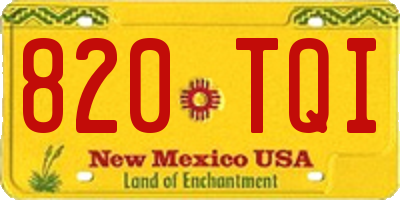 NM license plate 820TQI