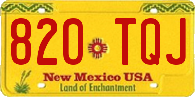 NM license plate 820TQJ