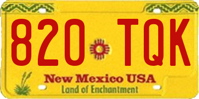 NM license plate 820TQK