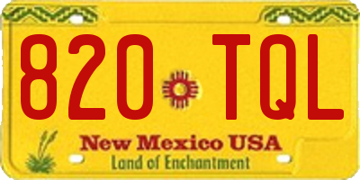 NM license plate 820TQL