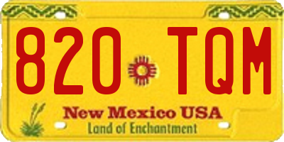 NM license plate 820TQM