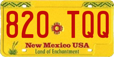 NM license plate 820TQQ