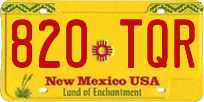 NM license plate 820TQR