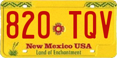 NM license plate 820TQV