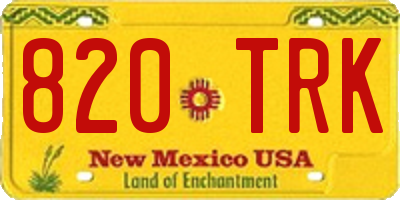 NM license plate 820TRK
