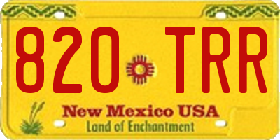 NM license plate 820TRR