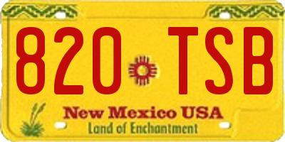 NM license plate 820TSB