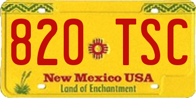NM license plate 820TSC