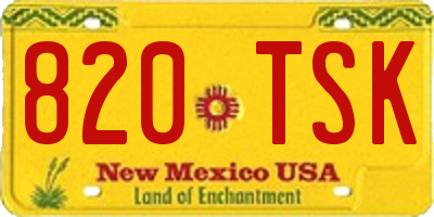 NM license plate 820TSK