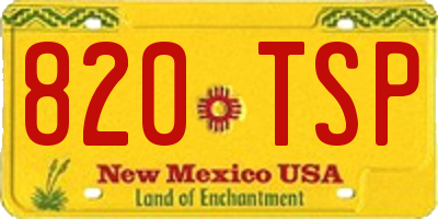 NM license plate 820TSP