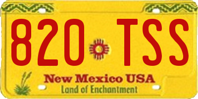 NM license plate 820TSS