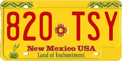 NM license plate 820TSY