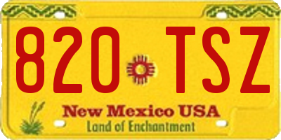 NM license plate 820TSZ