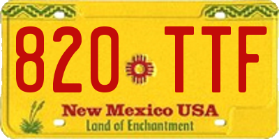 NM license plate 820TTF