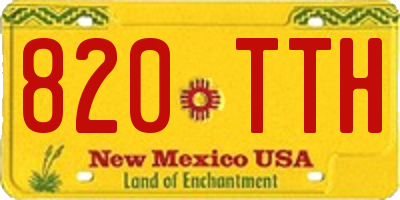 NM license plate 820TTH