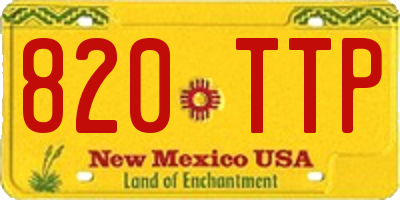 NM license plate 820TTP