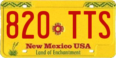 NM license plate 820TTS