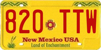 NM license plate 820TTW