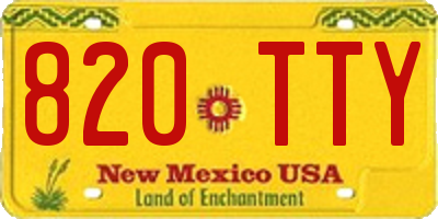 NM license plate 820TTY