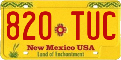 NM license plate 820TUC