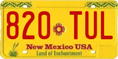NM license plate 820TUL