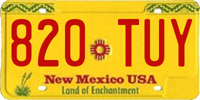 NM license plate 820TUY