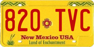 NM license plate 820TVC