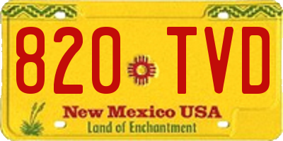 NM license plate 820TVD
