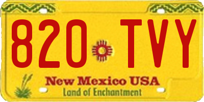 NM license plate 820TVY