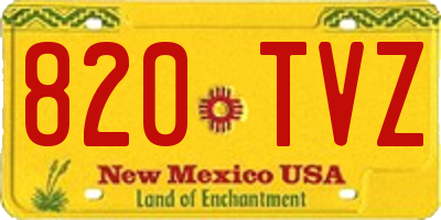 NM license plate 820TVZ