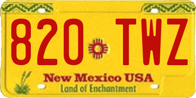 NM license plate 820TWZ