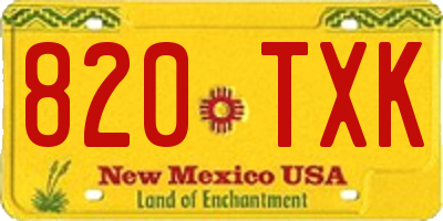 NM license plate 820TXK