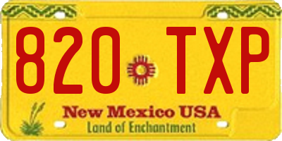 NM license plate 820TXP