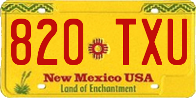 NM license plate 820TXU
