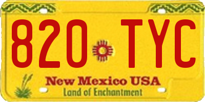 NM license plate 820TYC