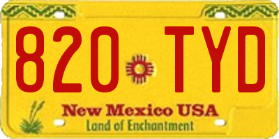 NM license plate 820TYD