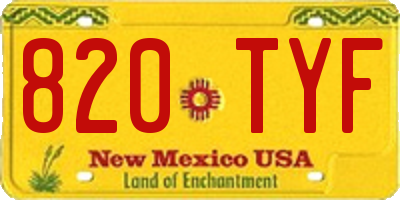 NM license plate 820TYF