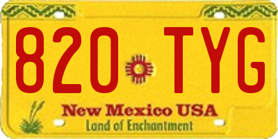 NM license plate 820TYG