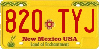 NM license plate 820TYJ