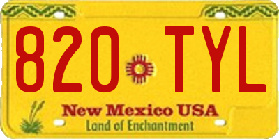 NM license plate 820TYL