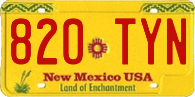 NM license plate 820TYN