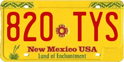 NM license plate 820TYS