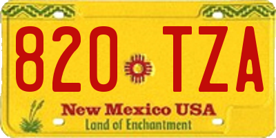 NM license plate 820TZA