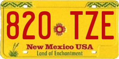 NM license plate 820TZE